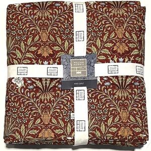 William Morris GARDEN Red Queen QUILT Bedspread 90 x 90"
